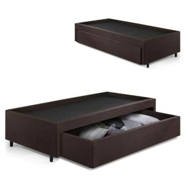 Imagem de Base Box Cama Solteirão com Gaveta Sapateira para Colchão 96x203cm mat