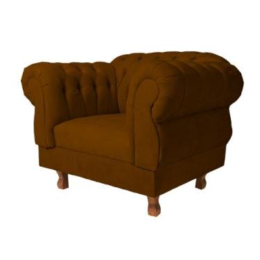 Imagem de Kit 2 Poltronas Elisabeth Chesterfield Duque Capitonê Veludo Terra Cot