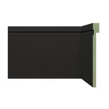 Imagem de Kit Rodapé de MDF 30 Barras Frisadas de Sobrepor 12cm x 2,40m Rende 72 Metros Moldufama Preto