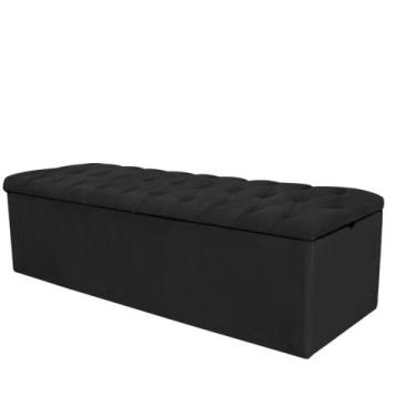Imagem de Calçadeira Com Baú Estofada Capitonê Livia 190cm King Size Para Cama B