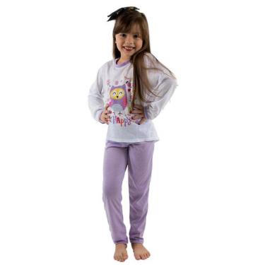 Imagem de Pijama Infantil Longo Feminino Linha Noite Estampado  - DILUXO, M, Rox