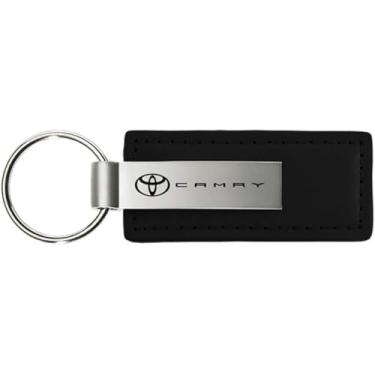 Imagem de Au-TOMOTIVE GOLD Chaveiro e chaveiro Toyota Camry – Chaveiro de couro preto premium KC1540.CAM