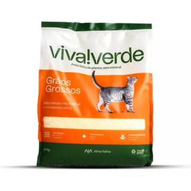 Imagem de Areia Higiênica Gato Viva Verde Grãos Grossos 4kg