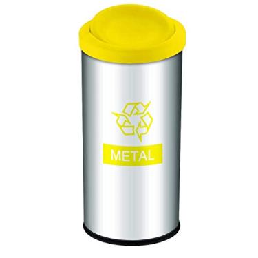 Imagem de Lixeira Seletiva Tp Basc. 40,5L Amarelo Brinox Decorline Lixeiras Aço Inox