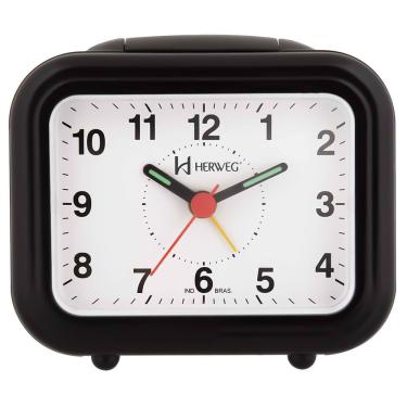 Imagem de Relógio Despertador Analógico Herweg Preto - 2630 034