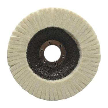 Imagem de IEUDNS Disco de polimento com aba de feltro de lã para ângulo, almofada de polimento resistente, disco de para acabamento de vidro de carro e móveis, Tipo 125