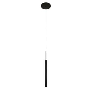 Imagem de Luminária Teto Tubo Pendente Sala Balcão Quarto Preto 40Cm - Singlelig
