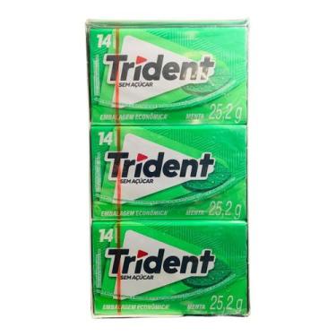 Imagem de Chiclete Trident 14s Caixa 12un Sabor Menta 25,2g