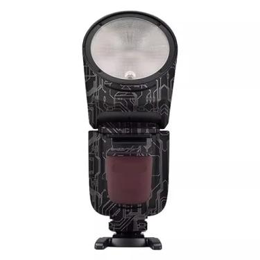 Imagem de Adesivo de flash para câmera antiarranhões para Godox V1 Pro Flash estroboscópico protetor de vinil protetor corporal decalque de revestimento V1 Pro (Circuit Titanium)