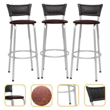 Imagem de kit 3 uni Banqueta Para Cozinha Gourmet Bancada Cadeira Balcão Bar Are
