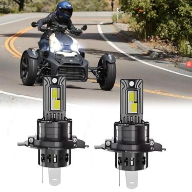 Imagem de Adequado para Can-Am Ryker/Ryker Rally Edition, H4/9003/HB2 lâmpadas de farol, IP68 800% brilho 12000LM 6500K branco, Plug and Play, tamanho 1: 1, adequado para motocicleta veículo ATV, pacote com 2