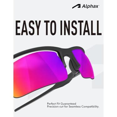 Imagem de Alphax Lentes de reposição polarizadas pretas e de titânio, azul e vermelho fogo para Oakley Sutro Lite Sweep OO9465 Sport Sunglsses