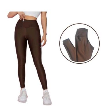 Imagem de Calça Legging Fitness Feminina de Academia - Valen Modas, Marrom expre