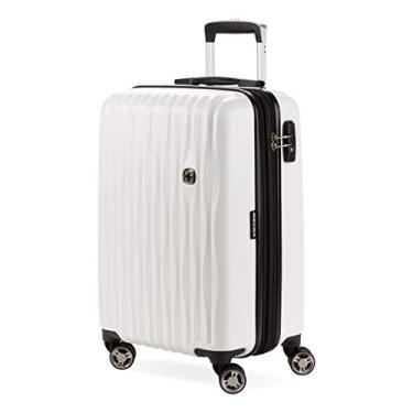 Imagem de SwissGear 7272 Energie Mala Expansível Rígida com Roda Giratória, Branco, Carry-On 19-Inch, 7272 Energie Hardside Expansível Bagagem com Rodas Giratórias