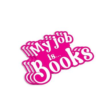 Imagem de Adesivo My Job is Books (3 peças) Frases engraçadas citações motivacionais Booktrovert Bookworm Lovers Decalques de vinil para Tumbler Laptop Kindle Garrafas de água Livros Telefone - Tamanho 7,5 x 5
