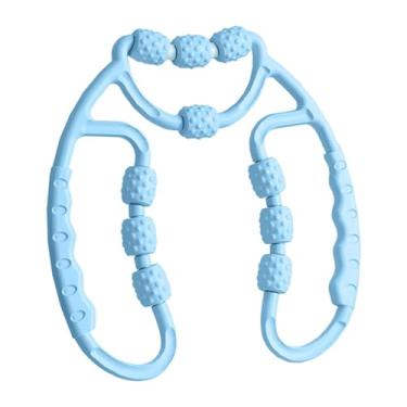 Imagem de Kokiya Rolo de massagem para pernas, ferramenta de massagem de tecido profundo, grampo circular exclusivo para pernas, rolo muscular para treino de corredor, Azul