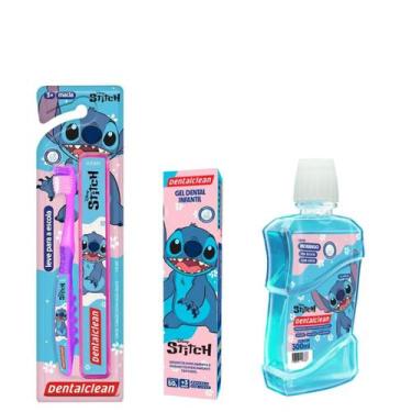 Imagem de Escova Dental Infantil Stitch +Gel+ Enxaguante - Dentalclean