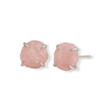 Imagem de Brinco Tarraxa Quartzo Rosa - Cristal Natural, Prata 925
