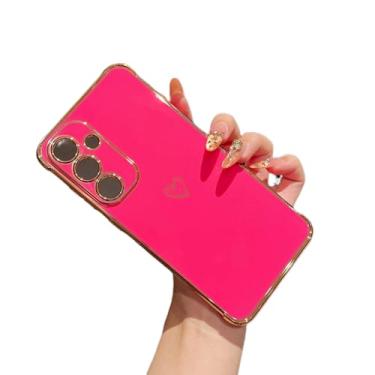 Imagem de ZTOFERA Capa para Samsung Galaxy A16 4G/5G, linda estampa de corações amorosos com proteção de lente de câmera, capa de celular para Galaxy A16 de 6,7 polegadas, rosa choque