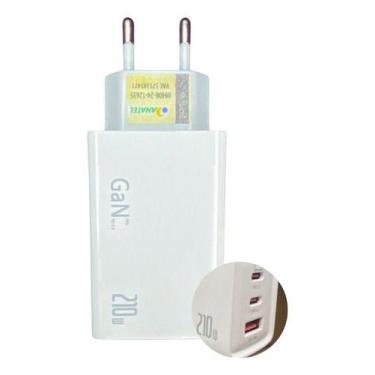Imagem de Fonte De Carregador Turbo 210w Gan 3 Portas Usb Rápido - fonte carrega