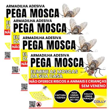 Imagem de Armadilha Placas Adesivas Pega Moscas E Mosquitos Kit10un