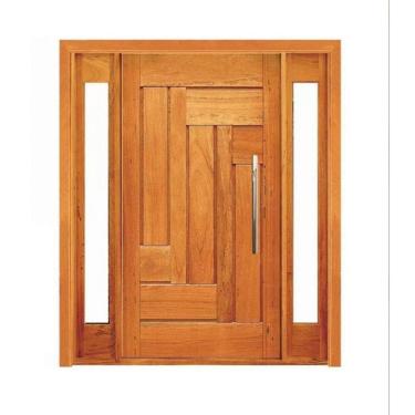 Imagem de Porta Pivotante Estrelar com Visor Lateral Duplo - Madeira Maciça - Angelim