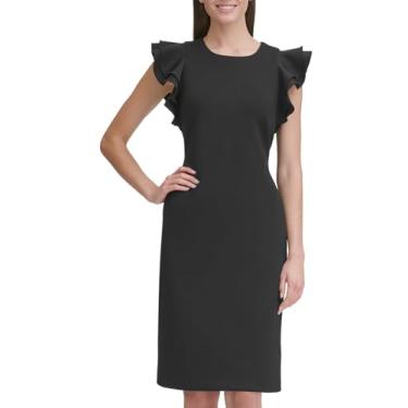 Imagem de Tommy Hilfiger Vestido feminino com manga esvoaçante, Combo preto, 40
