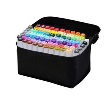 Imagem de Marcadores Coloridos, Conjunto De Marcadores Artísticos Com Estojo, Pontas Duplas Finas E Cinzel Para Desenhar, Para Crianças E Adultos. Ideais Para Livros De Colorir E Quadrinhos (120 cores)