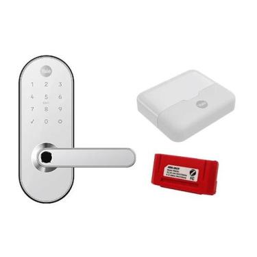 Imagem de Fechadura Digital Biométrica Ymc 420w Yale Com Guia P/ Voz