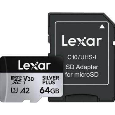 Imagem de Cartão Memória Lexar Micro Sd Xc 64gb 205mb/s Uhs-i V30 Silver Plus Lmssipl064g-bnanu