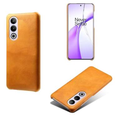 Imagem de Capa para Oneplus Ace 3V,Proteção contra quedas,Casca de volta de cor sólida simples,Design de couro de imitação de plástico-Orange