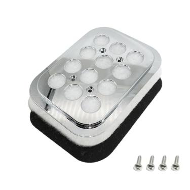 Imagem de CF19501C Filtro de ar de cabine cromado externo compatível com Kenworth T600 T450 T800 W800 W900 T600B W900L 1986-2015-Up, 2 camadas de filtro incluídas, substitui 19501C CF19501C