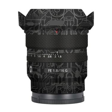 Imagem de Adesivo de lente de câmera antiarranhões para Sony FE 16 mm F1.8 G Capa protetora de película protetora 16 F 1,8 (titânio de circuito)