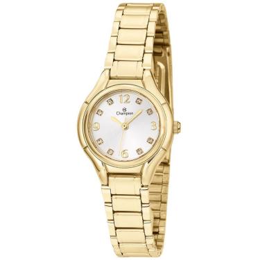 Imagem de Relógio CHAMPION feminino dourado strass pequeno CH24964H
