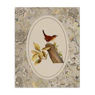 Imagem de Stupell Industries Arte de parede em tela empoleirada pássaro e vaso sanitário por Radhika Modi, 76 x 61 cm