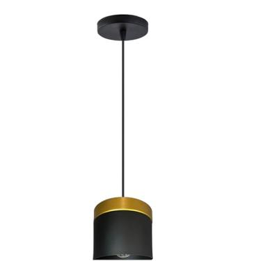 Imagem de Pendente Cozinha Quarto Balcão Bancada Moderno Alumínio Bivolt (Preto com Dourado)