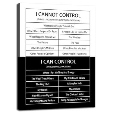 Imagem de Cartazes motivacionais de arte de parede impressões em tela inspiradoras citação empreendedor imagem de parede I Can't Control or I Can Control Inspiring Paintings Artwork Office Wall Decor Home