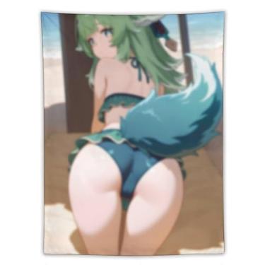 Imagem de LIEGBMEU Sexy Bikini Hot Anime Girl Tapeçaria 152.4 cm x 203.2 cm Interior Exterior Wall Quilt Art Decoração de Tapeçaria Caprichosa, AC091