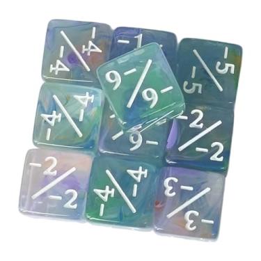 Imagem de Esquirla 10 peças contador de dados contadores quadrados educacional adição e subtração símbolo acrílico ensino de matemática dado de 6 lados, Roxo Vermelho