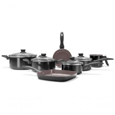 Imagem de Jogo De Panelas Antiaderentes 7 Peças Ceramic Life Easy - BRINOX, Pret