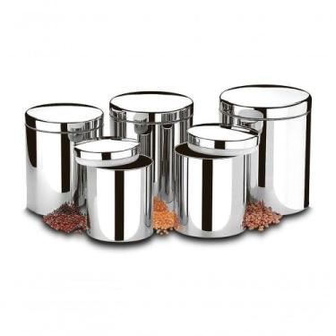 Imagem de Conjunto De Potes Porta Mantimentos Brinox 5 Peças Inox, 5 peças, Inox