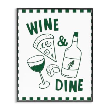 Imagem de Stupell Industries Wine & Dine quadriculado borda preta emoldurada giclée design de arte por Heather Dutton, 76 x 61