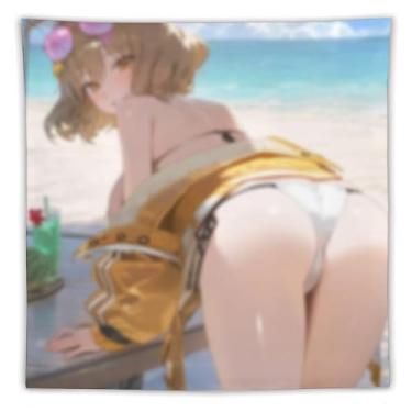 Imagem de LIEGBMEU Sexy Bikini Hot Anime Girl Tapeçaria 152.4 cm x 152.4 cm Interior Exterior Wall Quilt Art Decoração de Tapeçaria Caprichosa, AF397