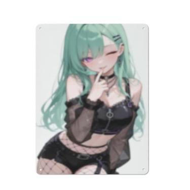 Imagem de Anime Sexy Bikini Hot Girl Pinup Girl Metal Tin Sign Wall Art Poster Decor for Home Bar Club Bedroom Bathroom Man Cave Otaku 30,5 x 40,6 cm, Aj084