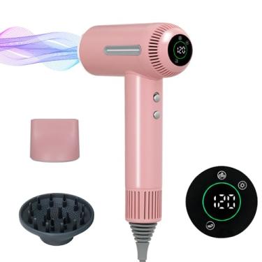 Imagem de Secador de cabelo, 7 temperaturas e 31 modos. Controle inteligente de temperatura, visor LCD, modo autolimpante, modo de cuidado facial. Secador iônico de 1600 W RPM. Secador de cabelo com controle