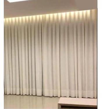 Imagem de Cortina trilho suiço  Duplo  Forro com Linho  Marfim 6.00 x 3.00 - vig