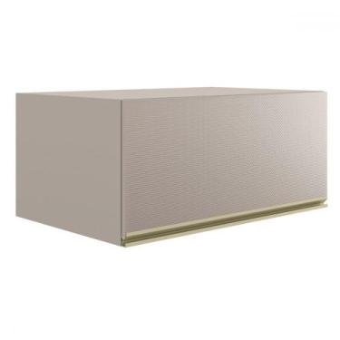 Imagem de Armário Aéreo Cozinha 80 Cm Proença 1 Porta 100% Mdf Nogueira/Nude - D