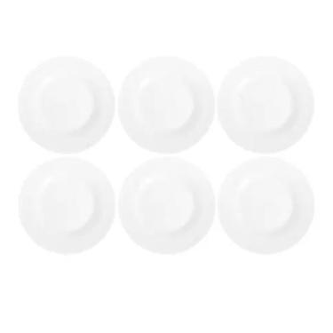 Imagem de Kit c/6 Prato Opaline Menu Sobremesa 19cm Vidro Branco Nadir - Nadir F
