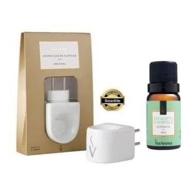 Imagem de Kit Aromatizador Difusor Porcelana Via Aroma + Essência 10ml Madeira N