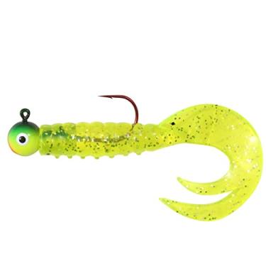 Imagem de Isca de plástico macio Northland Fishing Tackle Rigged Gumball Jig Grub, Firetiger, 1/226.8 g #1 Hook, 4/cartão